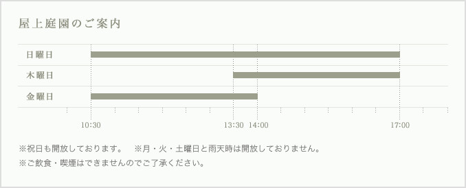 屋上庭園のご案内